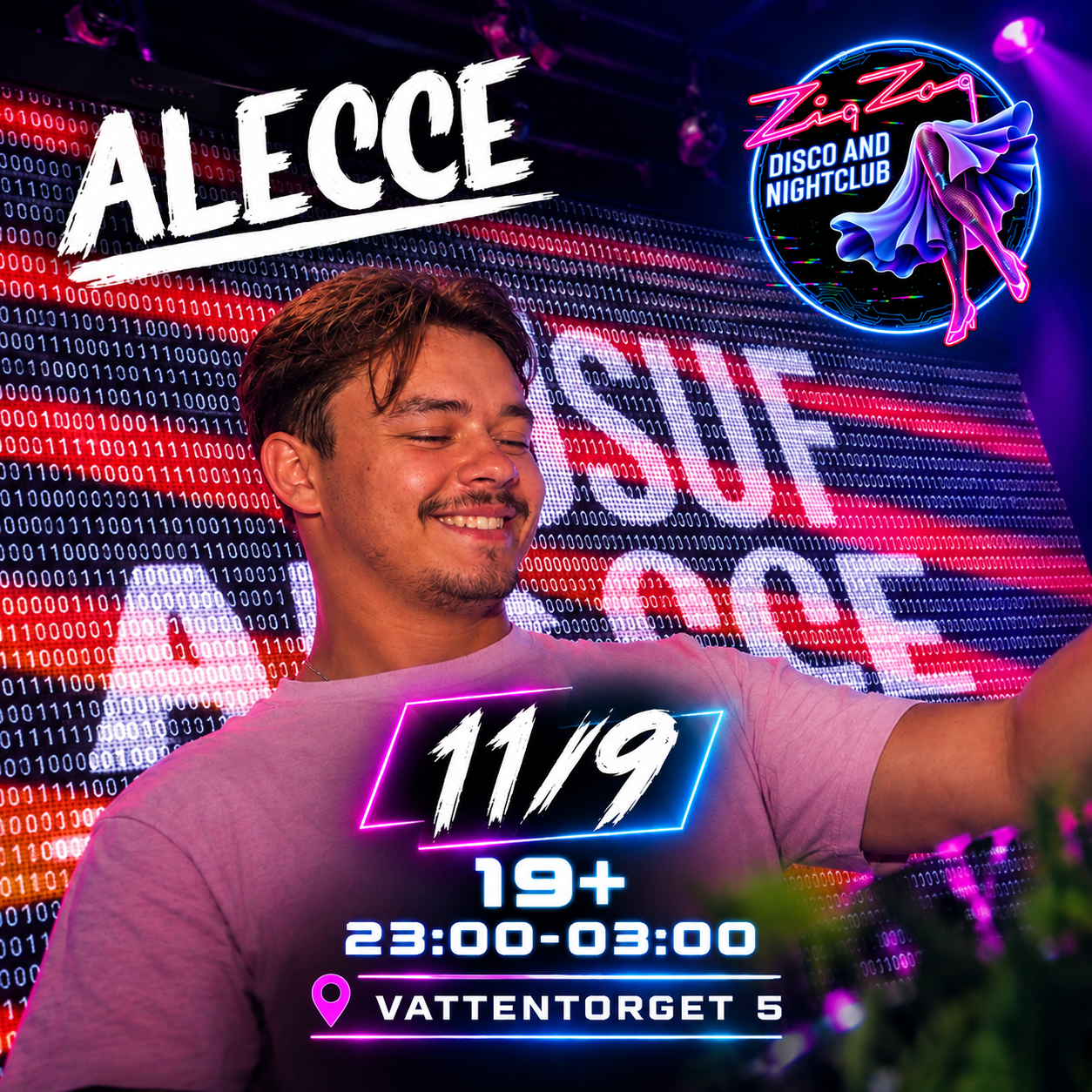 Fredagkväll på ZigZag med Alecce! — Zig Zag nattklubb i Växjö